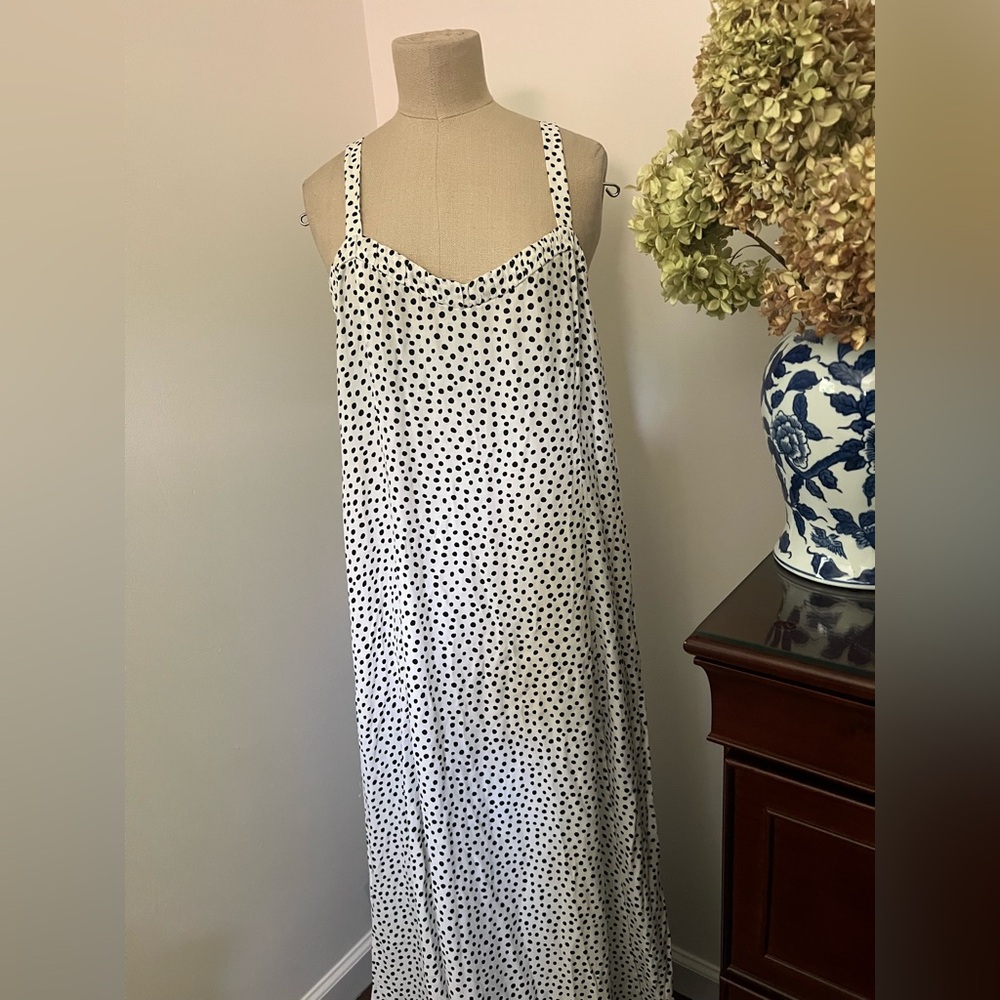 ZARA Black & White Polka Dot Dress, size XL